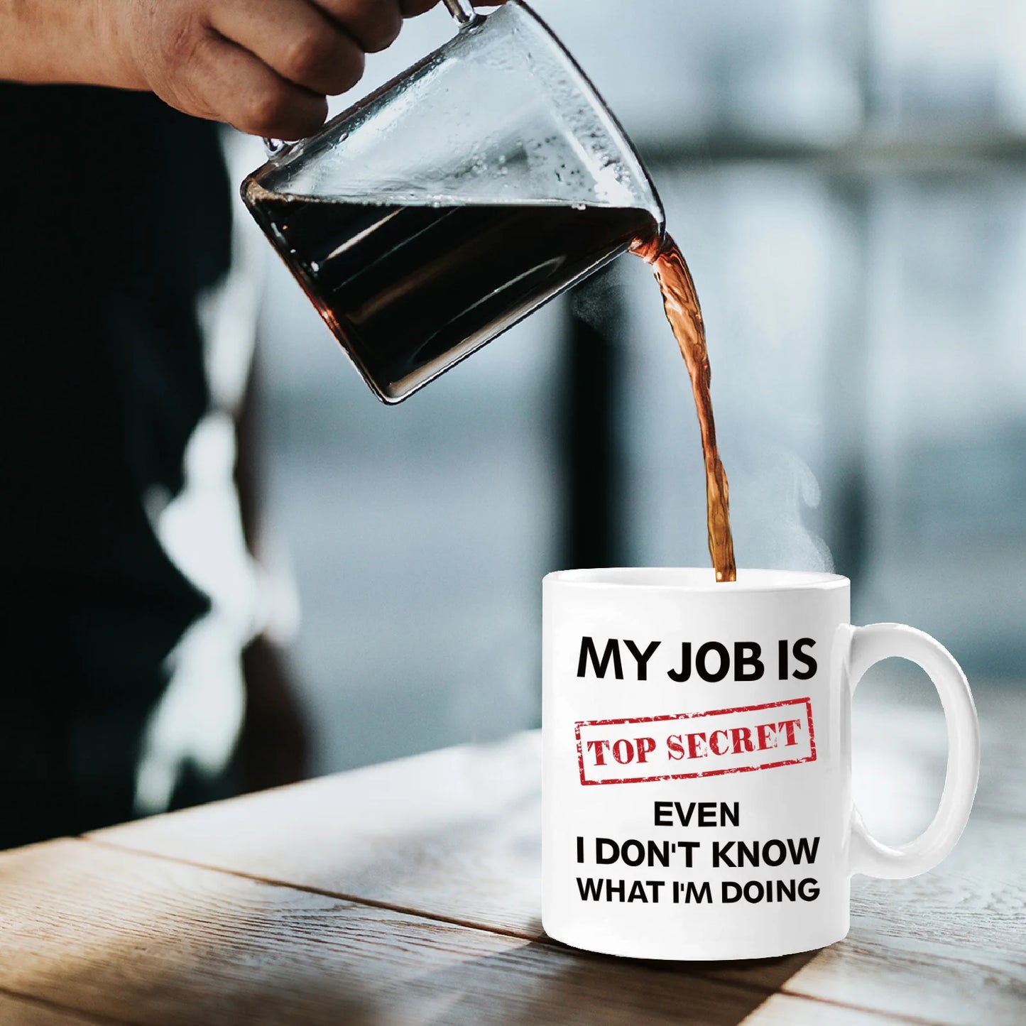 Keramik-Kaffeetasse „Top Secret Work“ von Delta Force