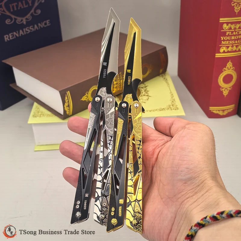 Delta Force Shadow Warrior Butterfly Knife Trainer – 22cm Alloy Practice Weapon Replica & Combat Training Gear