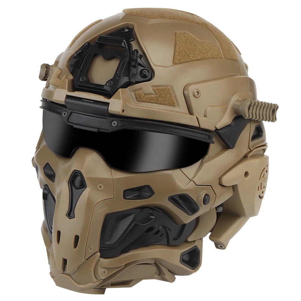 Delta Force Tactical FAST Helmet – Built-in Headset, Anti-Fog Fan, W-Ronin Style, Detachable Mask & Extra Lens