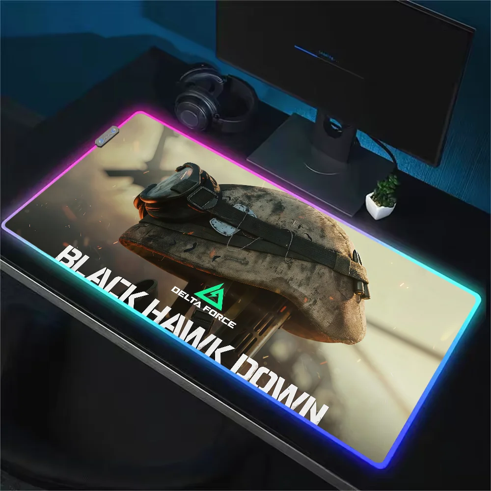 Delta Force RGB LED Gaming Mouse Pad – Large Waterproof Non-Slip Rubber Desk Mat for PC & Office