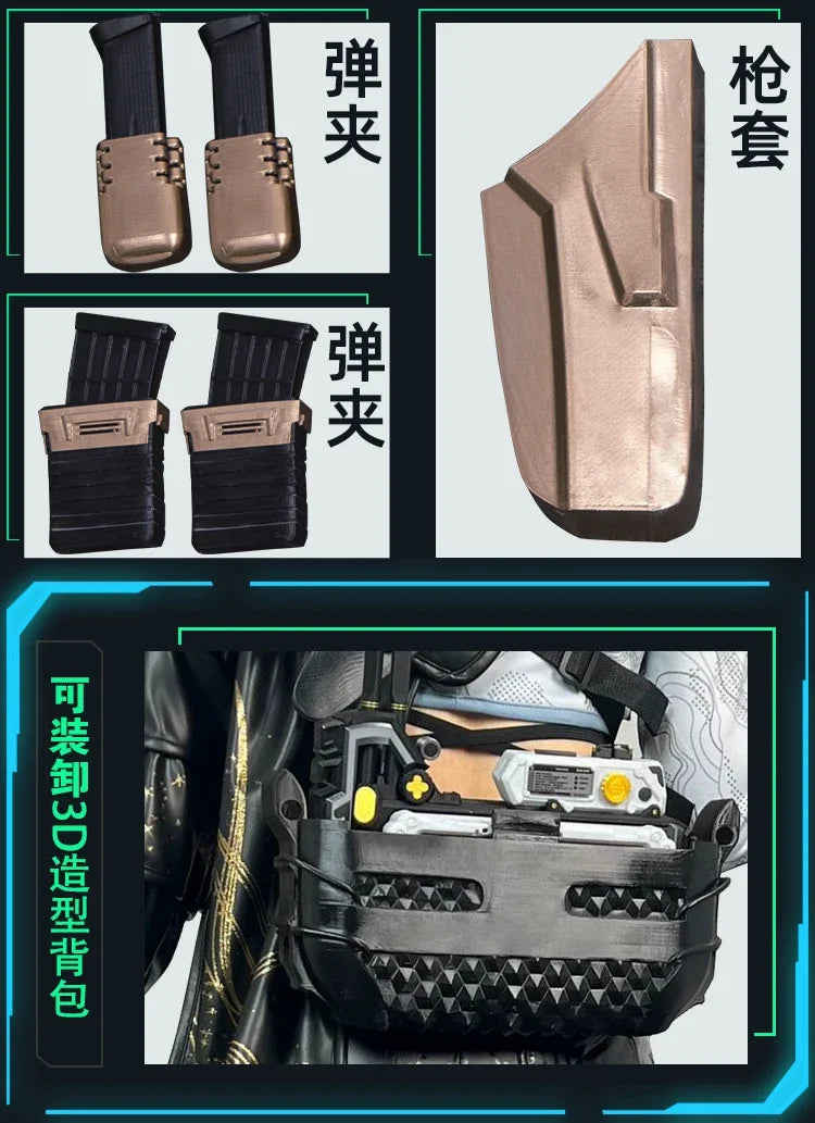 Costume de cosplay May Siu-Man de Delta Force pour Halloween, ensemble d'accessoires sexy en cuir, pantalon, veste, perruque, nouvelle collection