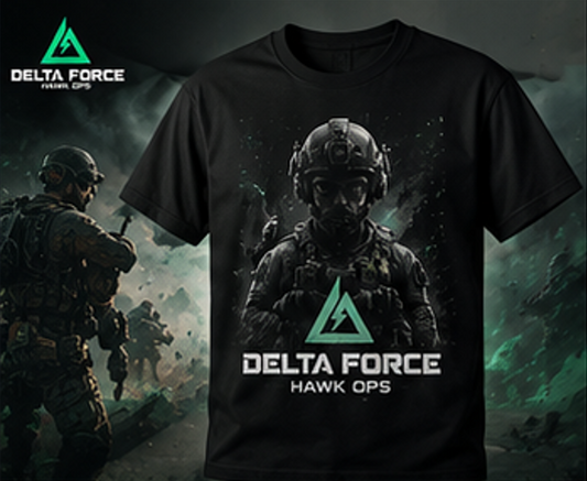T-shirt tactique Delta Force Hawk Ops | T-shirt gamer militaire