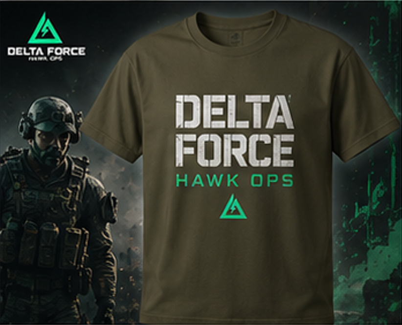 Delta Force Hawk Ops Logo T-Shirt | Tactical Military Gaming Tee