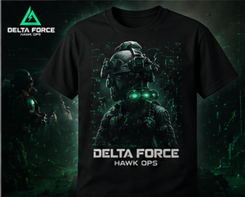 Delta Force Hawk Ops Night Vision T-Shirt | Tactical Military Gamer Tee