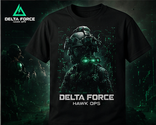 T-shirt de vision nocturne Delta Force Hawk Ops | T-shirt de gamer militaire tactique
