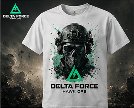 T-shirt Masque d'Opérateur Delta Force Hawk Ops | T-shirt Gaming FPS Tactique