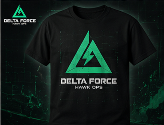 T-shirt Delta Force Hawk Ops Logo | Tee de jeu tactique minimaliste