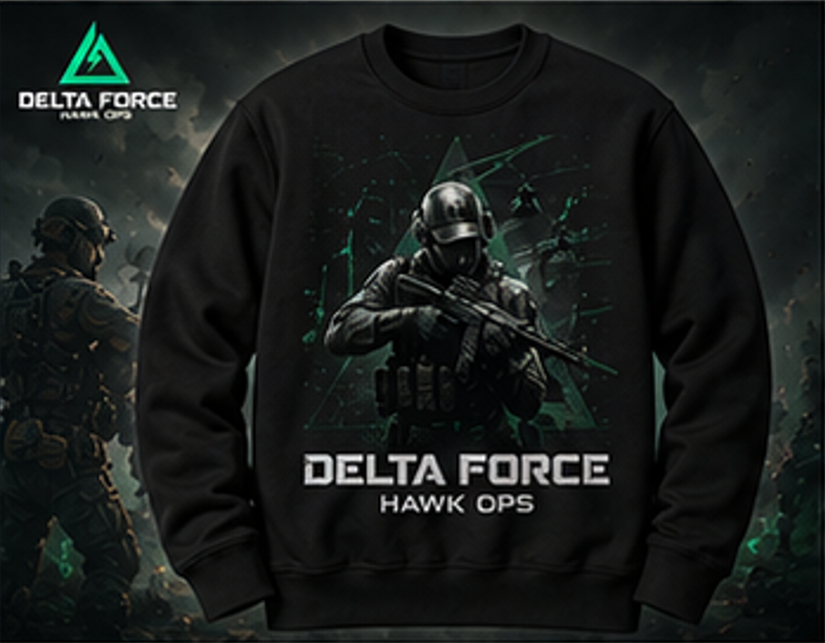 Delta Force Hawk Ops Assault Operator Sweatshirt | Tactical Military Crewneck