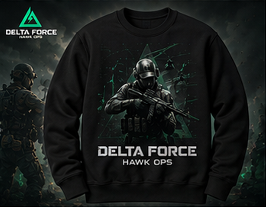 Sweat-shirt Delta Force Hawk Ops Assault Operator | Col Ras du Cou Militaire Tactique