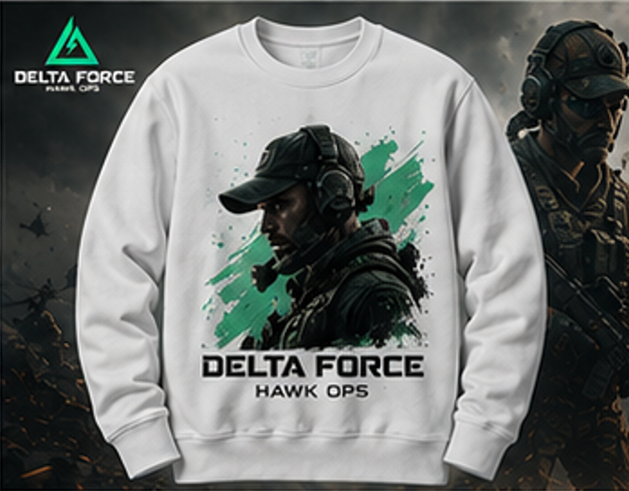 Delta Force Hawk Ops Tactical Commander Sweatshirt | Military Gaming Crewneck
