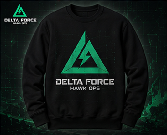 Sweat-shirt col rond Delta Force Hawk Ops Logo | Sweat-shirt de jeu tactique