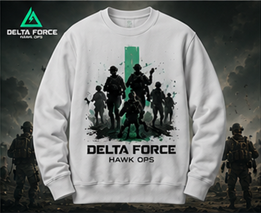 Sweat-shirt Delta Force Hawk Ops Squad | Col ras du cou de l'équipe tactique
