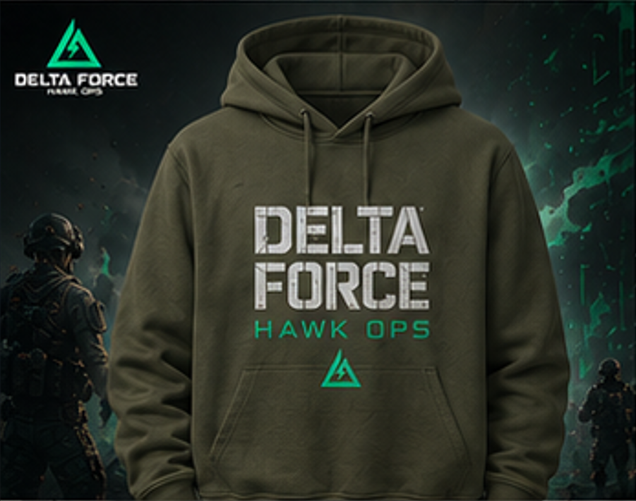 Delta Force Hawk Ops Logo Hoodie | Tactical Gaming Pullover