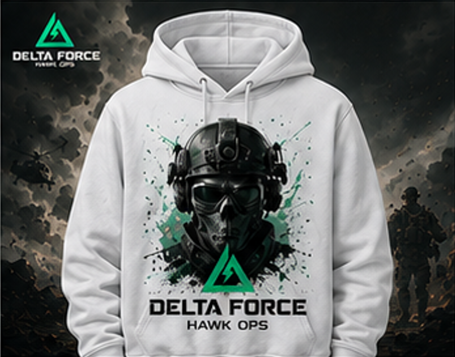 Delta Force Hawk Ops Skull Operator Hoodie | Tactical Gaming Pullover