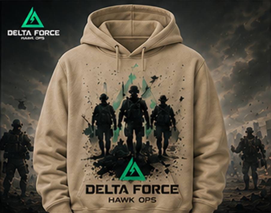 Delta Force Hawk Ops Squad Hoodie | Tactical Military Gaming Pullover