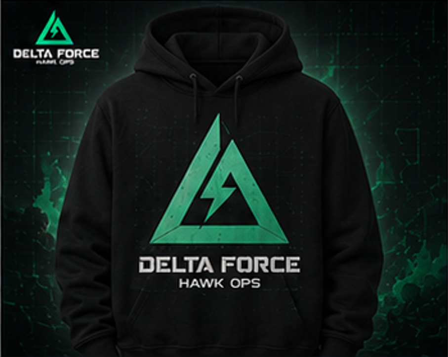 Delta Force Hawk Ops Logo Hoodie | Tactical Gaming Pullover