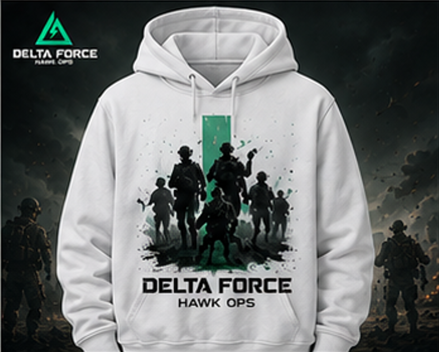 Delta Force Hawk Ops Strike Team Hoodie | Tactical FPS Gaming Pullover