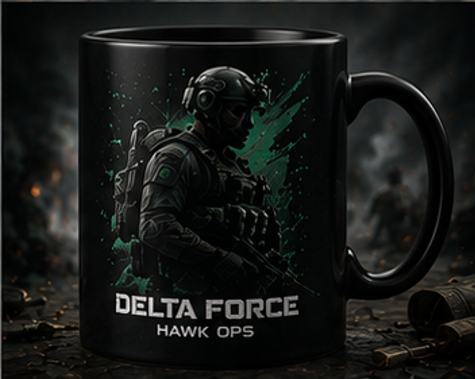Delta Force Hawk Ops Mug | Tactical Operator Gaming Cup