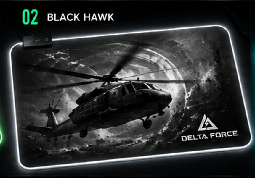 Tapis de souris toutes tailles Delta Force - Tapis de bureau antidérapant pour jeux et bureau Série ''BLACK 1''