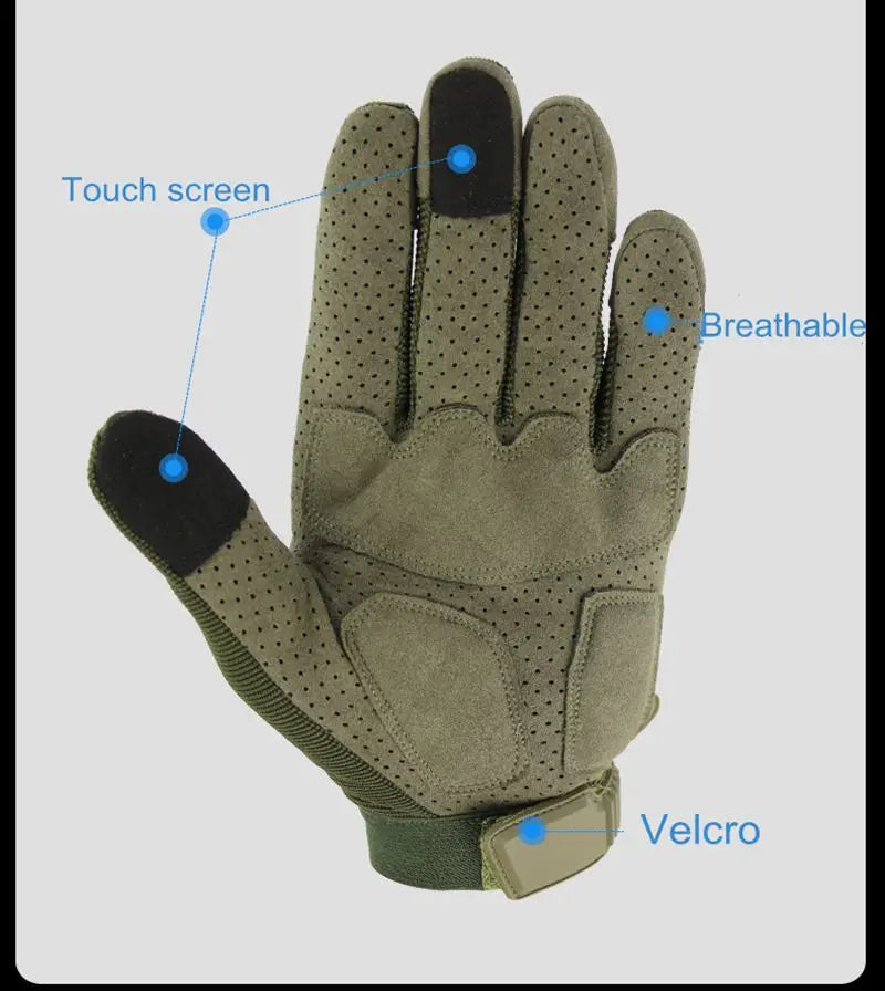 Delta Force Tactical Gloves - Non-Slip Full Finger Combat Gloves