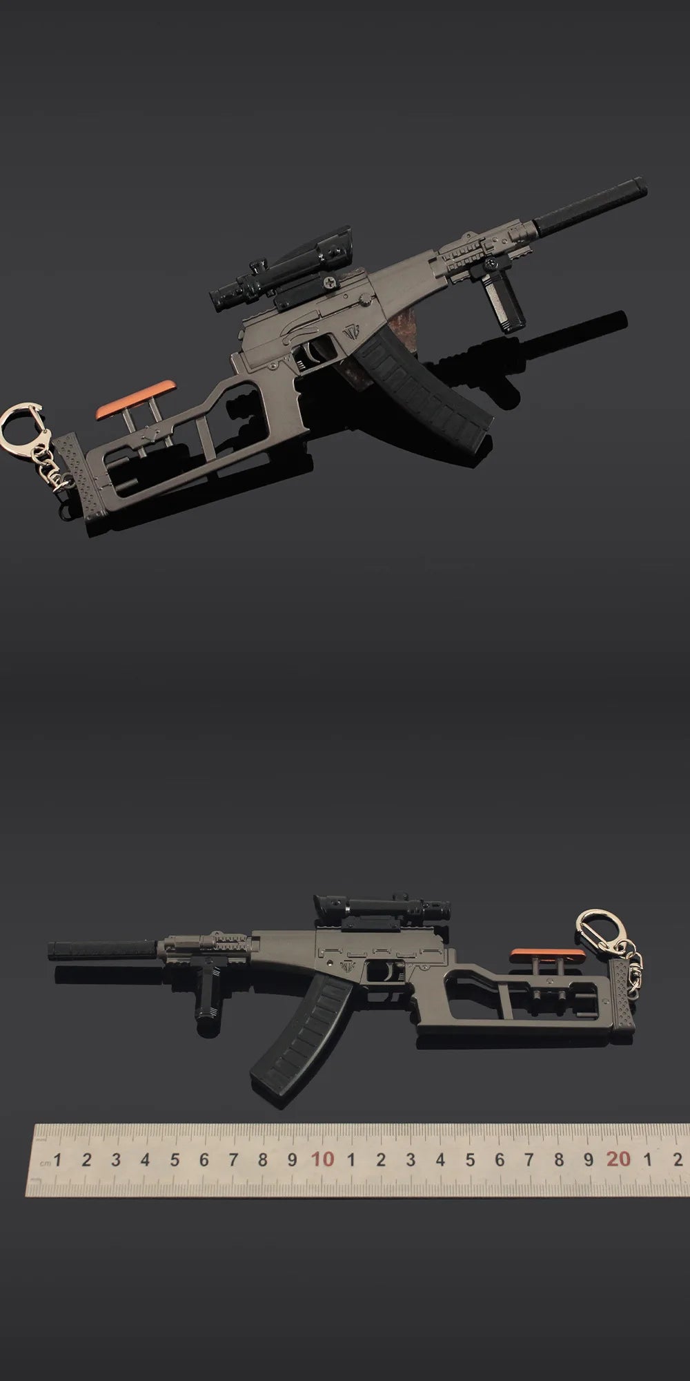 Delta Force VSS Gun Model Keychain – 22cm Metal Weapon Pendant, Arena Breakout Game Collectible Jewelry & Gift for Men