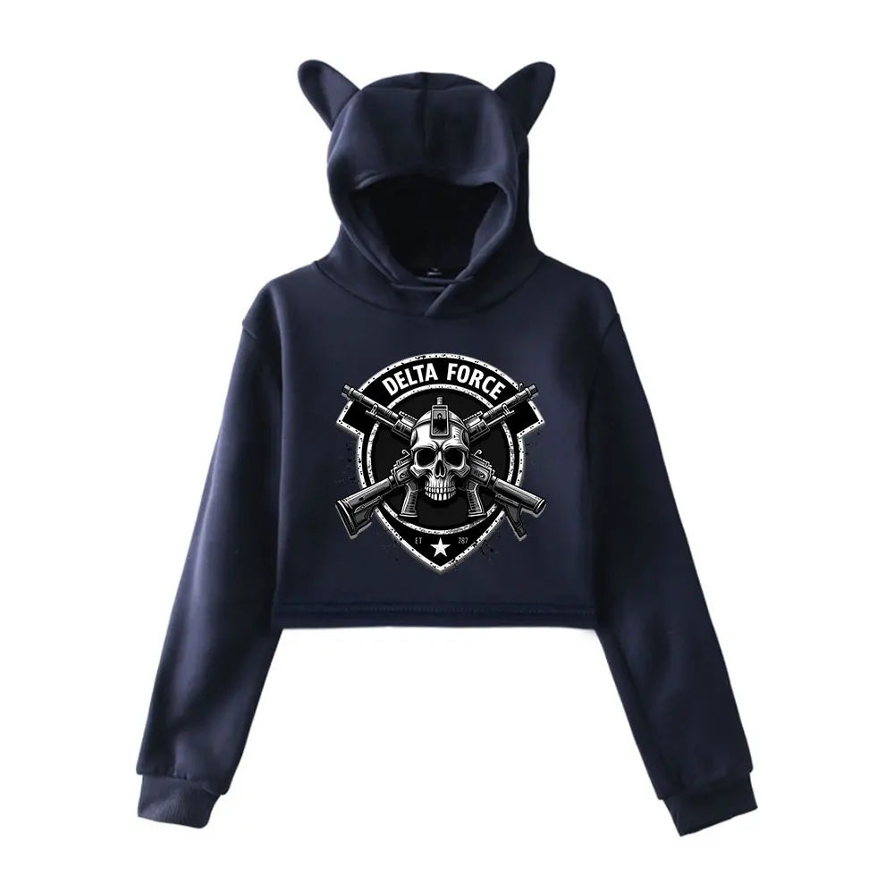 Delta Force Female Cat Ears Hoodie - Stylish Pullover for Women