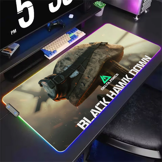 Delta Force RGB LED Gaming Mouse Pad – Large Waterproof Non-Slip Rubber Desk Mat for PC & Office