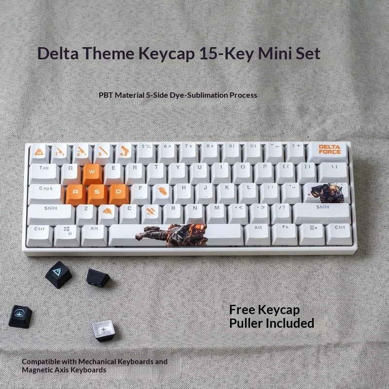 Nouveau thème Delta Force personnalisé Hauteur OEM PBT Sublimation Thermique Touches 15 Touches/28 Touches LUNA VYRON KAI SILVA Touches Cadeau PC