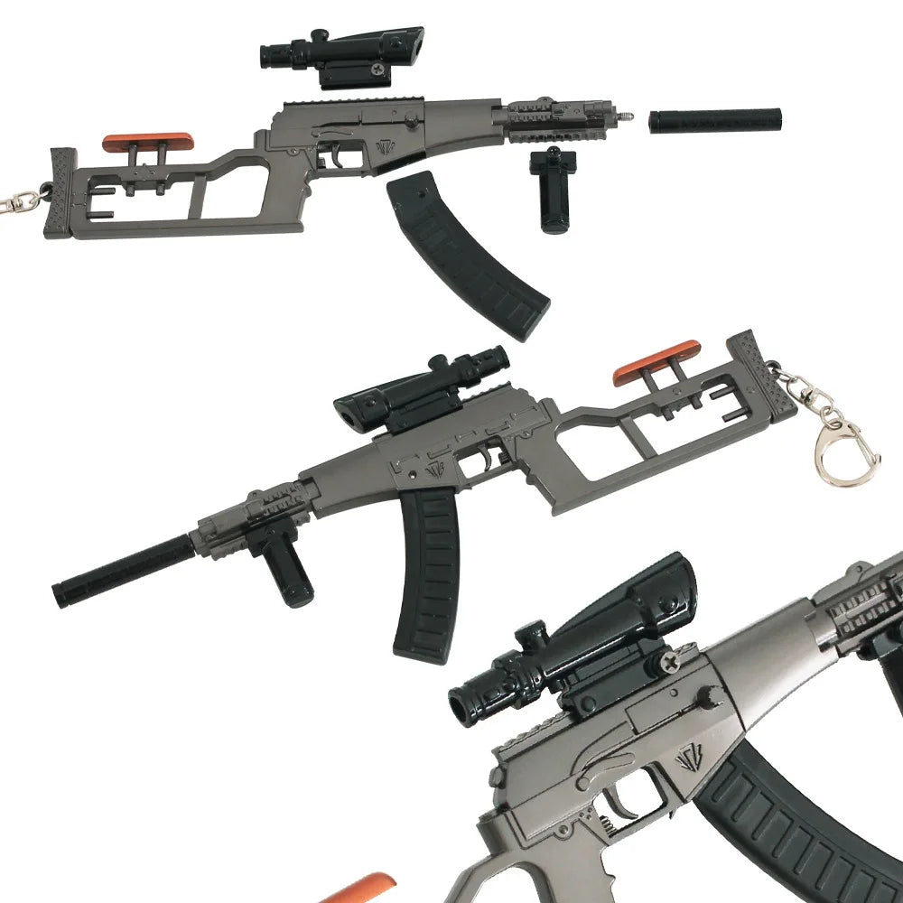 Delta Force VSS Gun Model Keychain – 22cm Metal Weapon Pendant, Arena Breakout Game Collectible Jewelry & Gift for Men