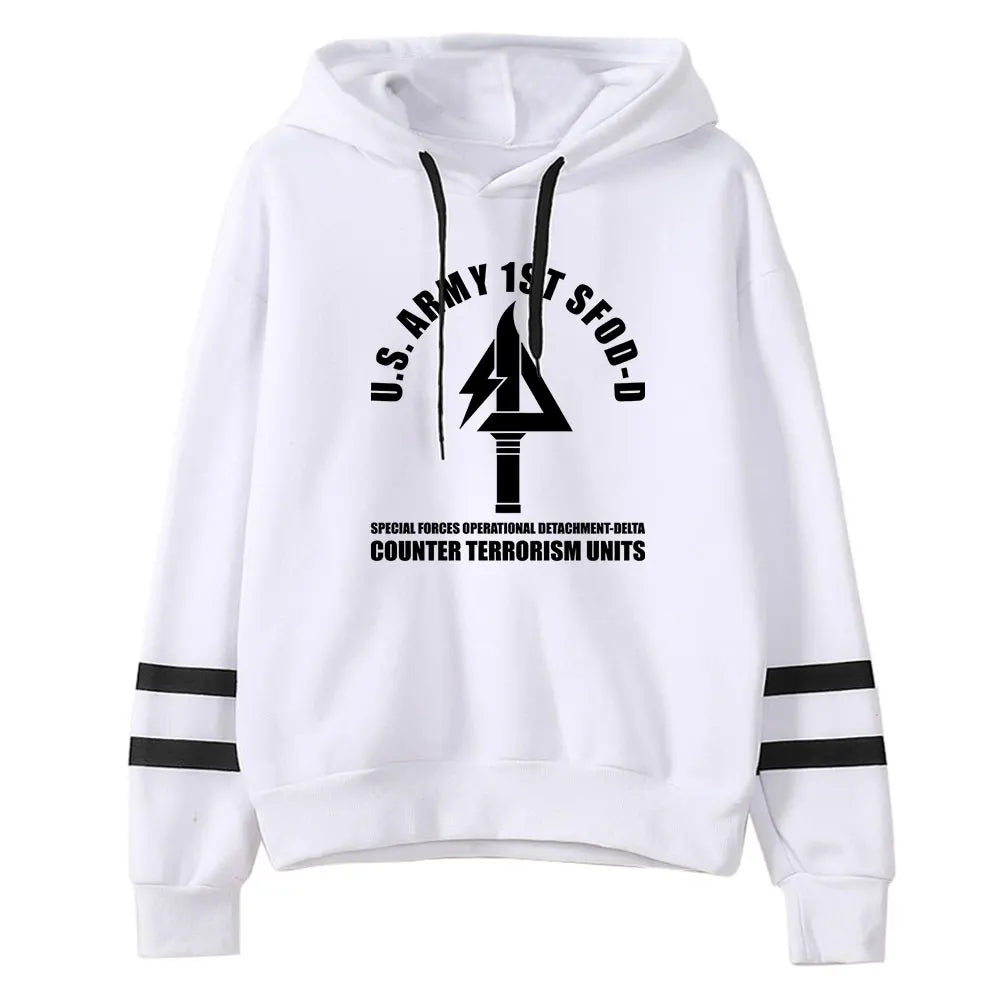 Delta Force Long Sleeve Sweatshirts - Casual Streetwear Pullover Hoodie for Men