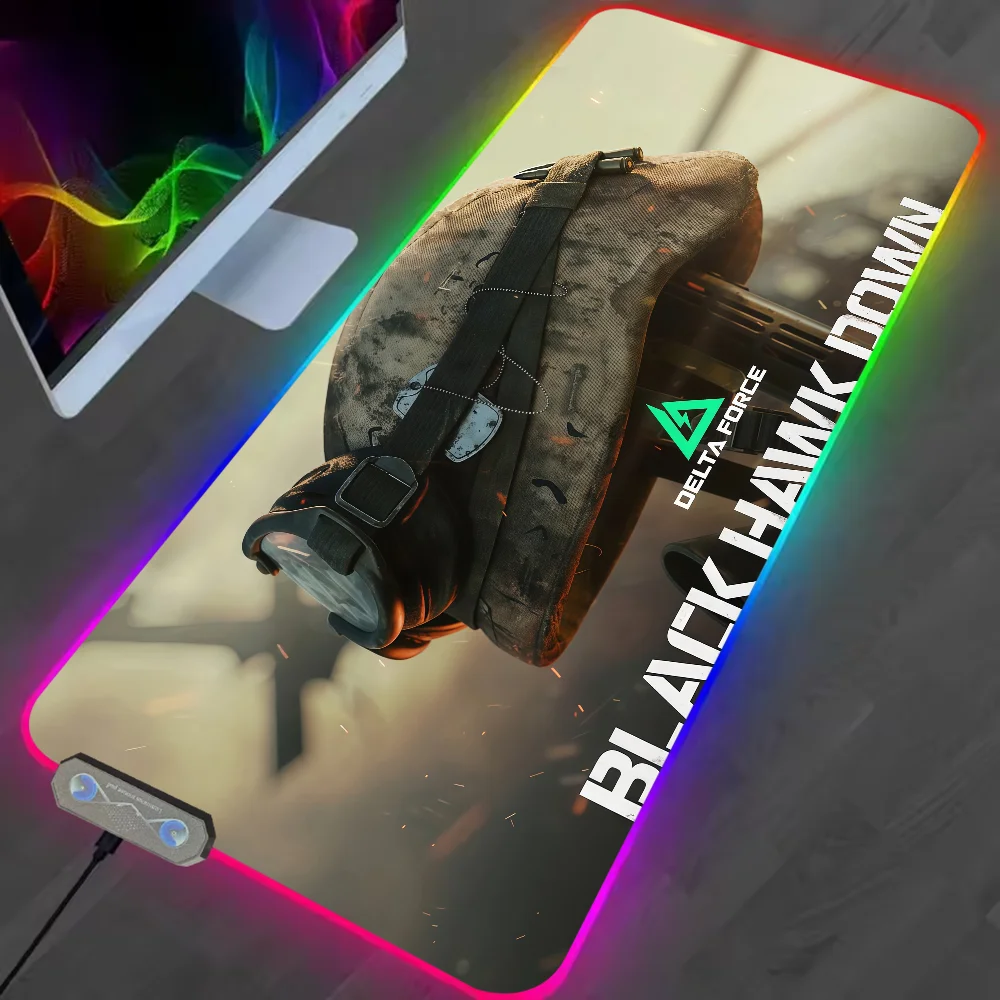 Delta Force RGB LED Gaming Mouse Pad – Large Waterproof Non-Slip Rubber Desk Mat for PC & Office