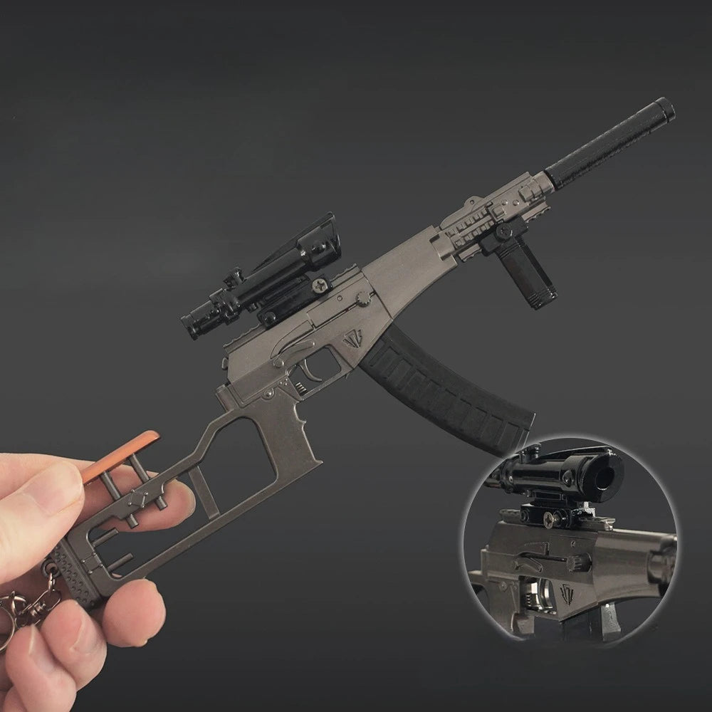 Delta Force VSS Gun Model Keychain – 22cm Metal Weapon Pendant, Arena Breakout Game Collectible Jewelry & Gift for Men