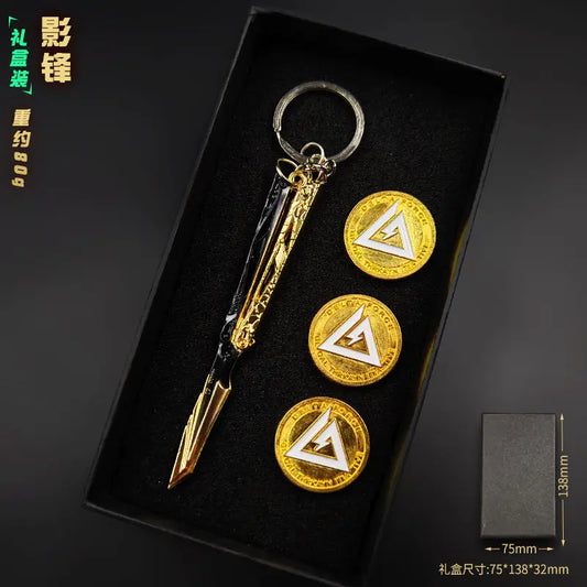 三角洲部隊9cm金屬武器鑰匙圈套裝 – 戰術吊墜收藏，附禮盒，適合背包及收藏家