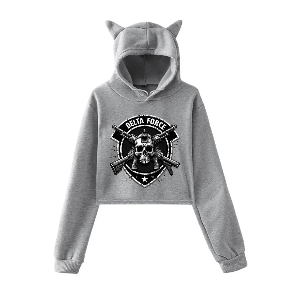 Delta Force Female Cat Ears Hoodie - Stylish Pullover for Women