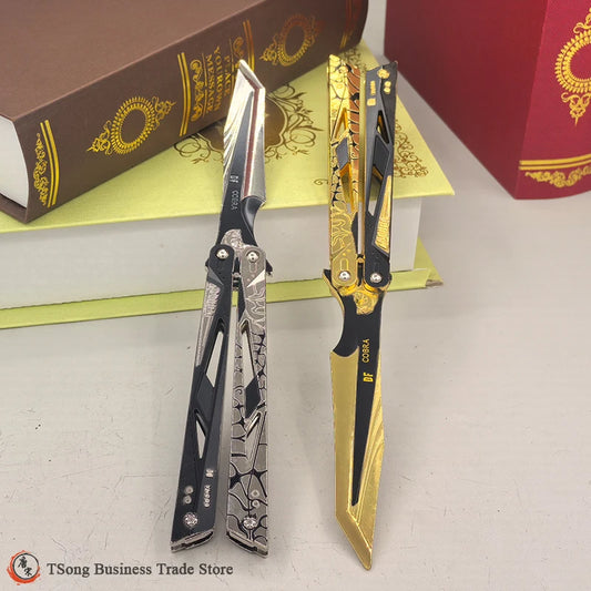 Delta Force Shadow Warrior Butterfly Knife Trainer – 22cm Alloy Practice Weapon Replica & Combat Training Gear