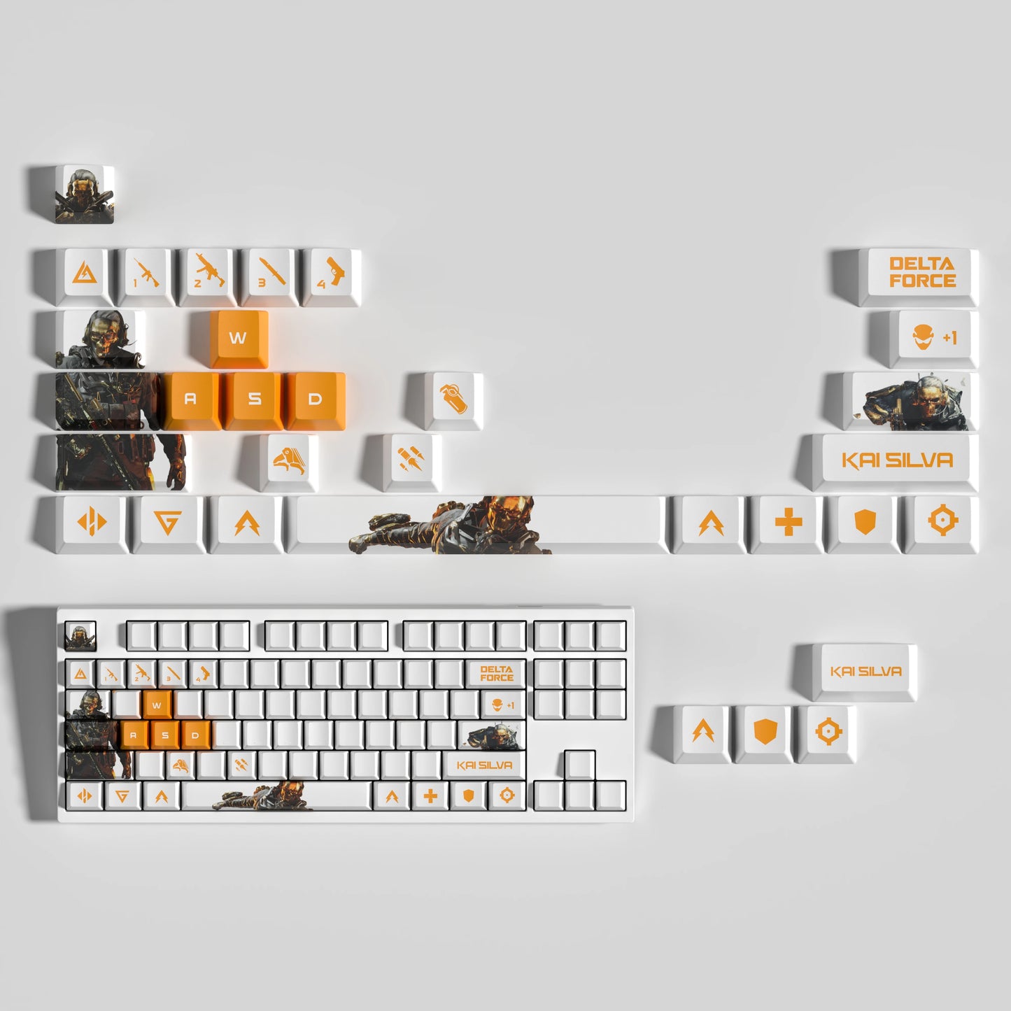 Nouveau thème Delta Force personnalisé Hauteur OEM PBT Sublimation Thermique Touches 15 Touches/28 Touches LUNA VYRON KAI SILVA Touches Cadeau PC