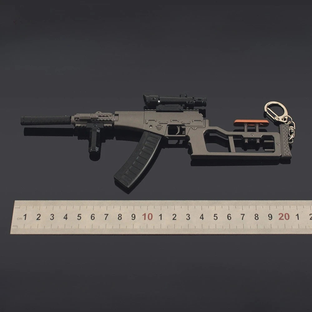 Delta Force VSS Gun Model Keychain – 22cm Metal Weapon Pendant, Arena Breakout Game Collectible Jewelry & Gift for Men