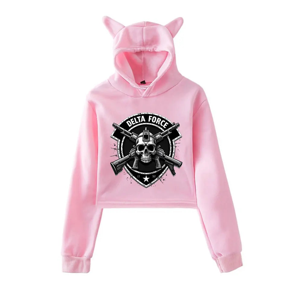 Delta Force Female Cat Ears Hoodie - Stylish Pullover for Women