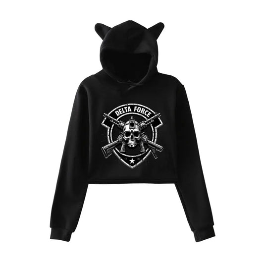 Delta Force Female Cat Ears Hoodie - Stylish Pullover for Women