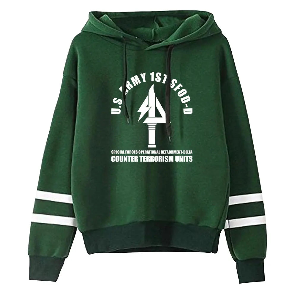 Delta Force Long Sleeve Sweatshirts - Casual Streetwear Pullover Hoodie for Men